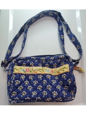 Vera Bradley Quilted Floral Denim Shoulder Bag Purse Vintage Y2K
